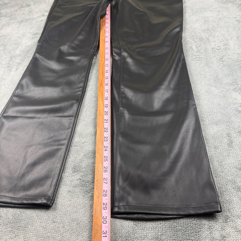 Banana Republic Black Vegan Faux Leather Mid Rise Bootcut Pants 31/12 - Picture 2 of 7